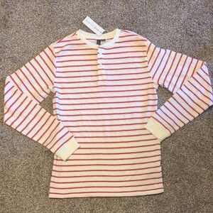 J&J Knit Striped Henley Sz 14